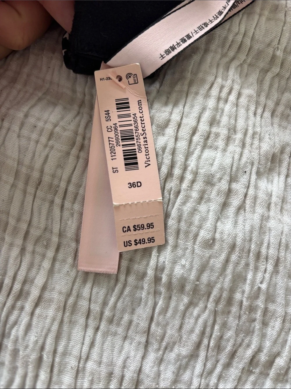 Victoria's Secret Black Bra with White Heart Print